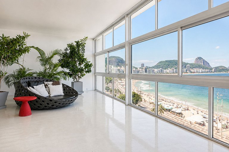 Rio035 - Amplio apartamento frente al mar en Copacabana